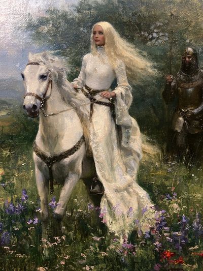 White Rider Fantasy Painting Poster.