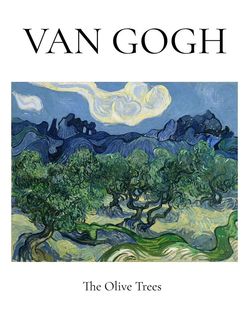 Van Gogh poster, famous landscape. poster detail