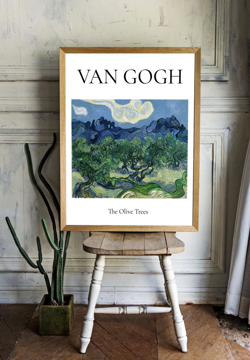 Van Gogh poster, famous landscape. — room view 1