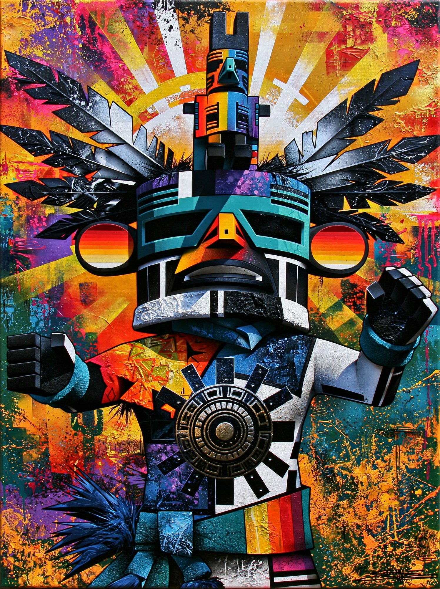 Totem Mask Pop-Art Poster. poster — fine-art art