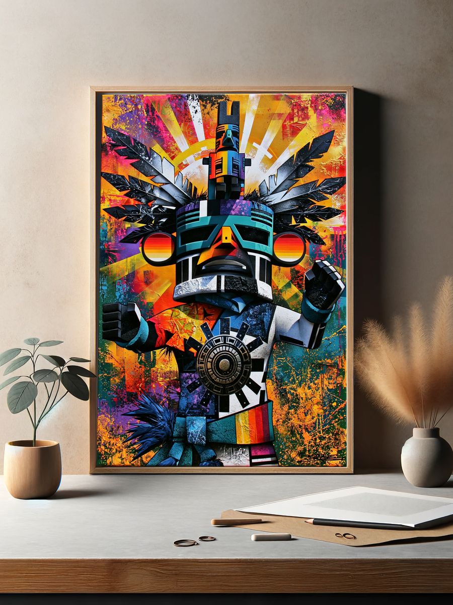 Totem Mask Pop-Art Poster. — room view 2