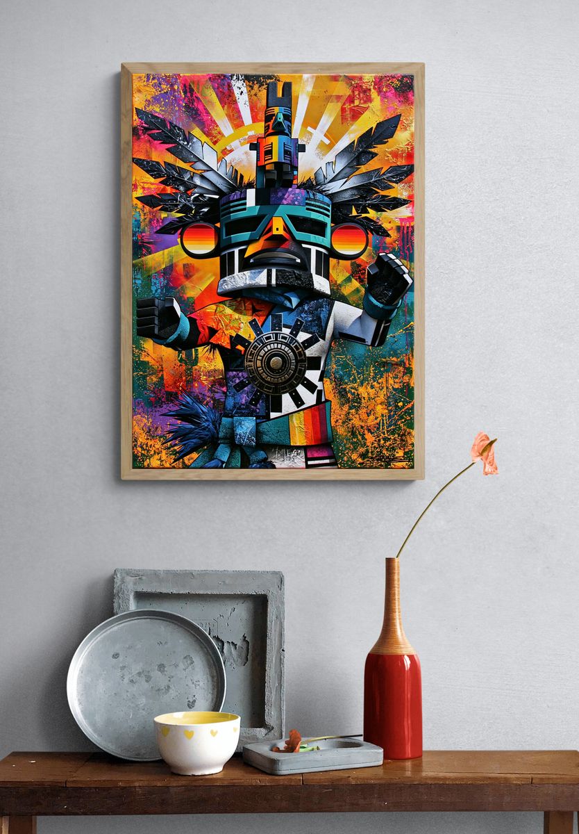 Totem Mask Pop-Art Poster. — room view 3