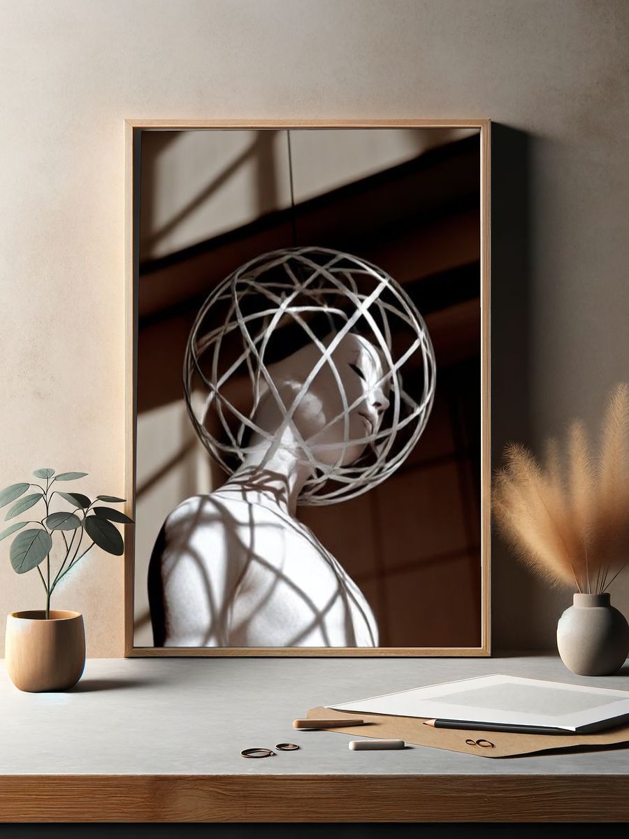 Abstract Sculpture Portrait Poster. — room view 2