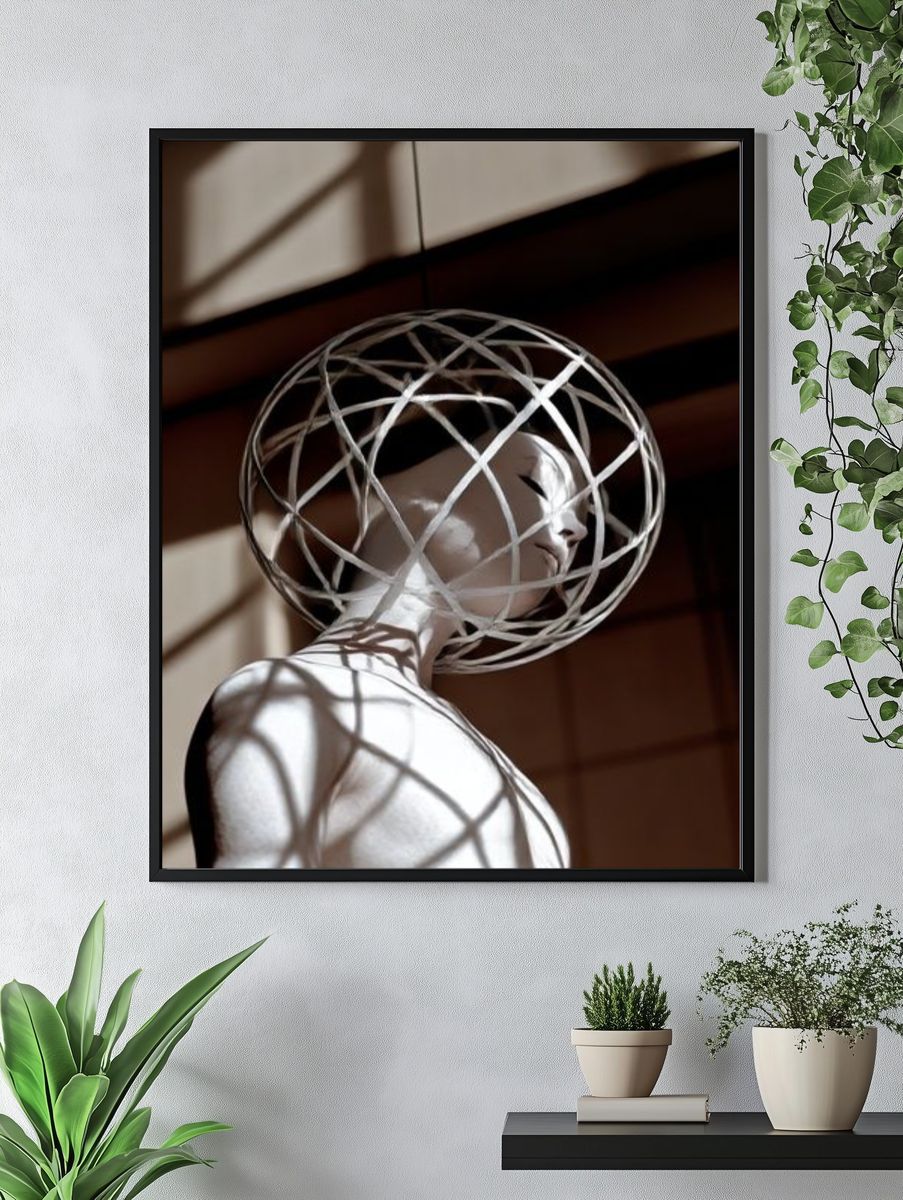 Abstract Sculpture Portrait Poster. — room view 4