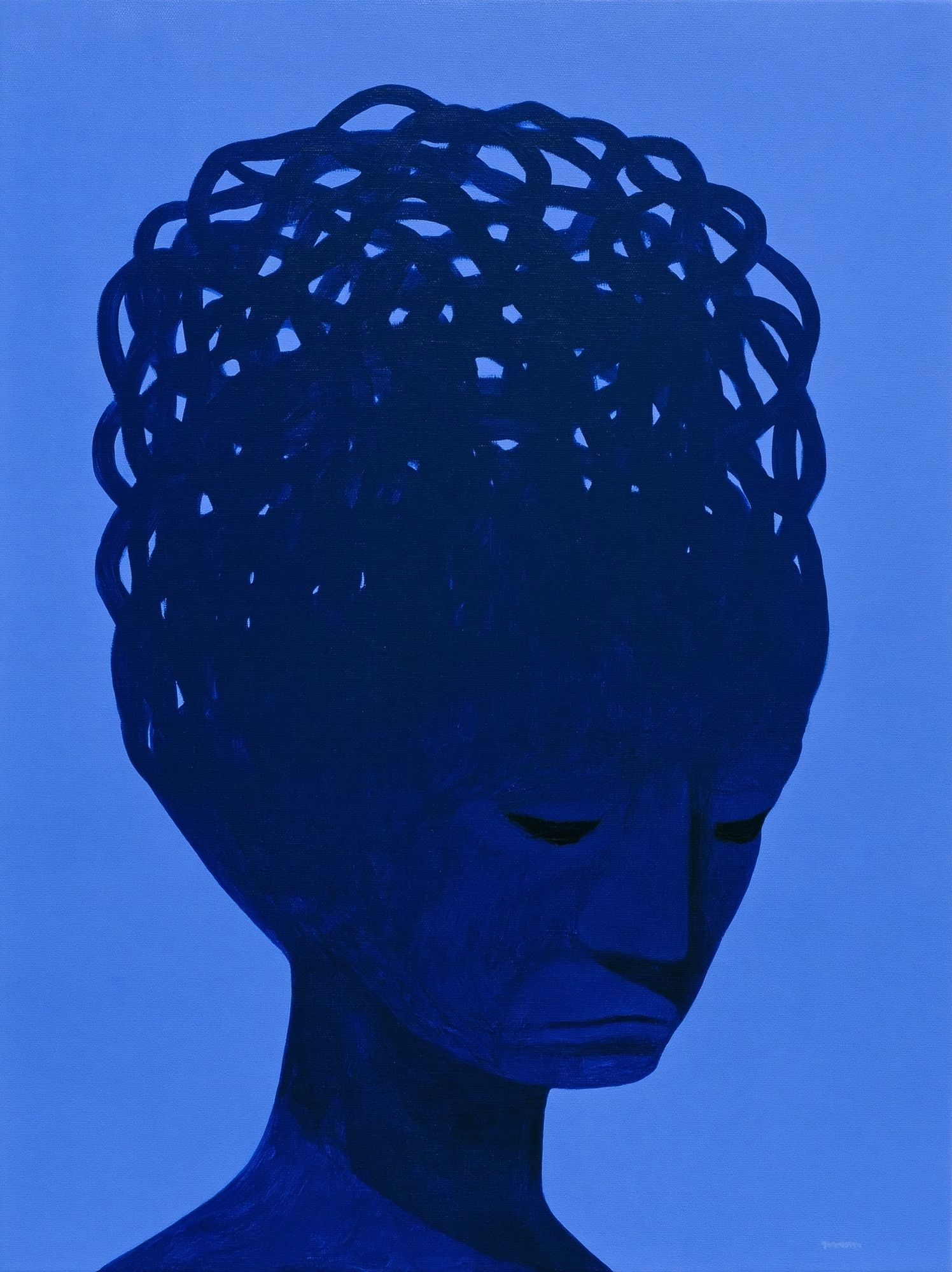 Blue Abstract Portrait Print. poster — fine-art art