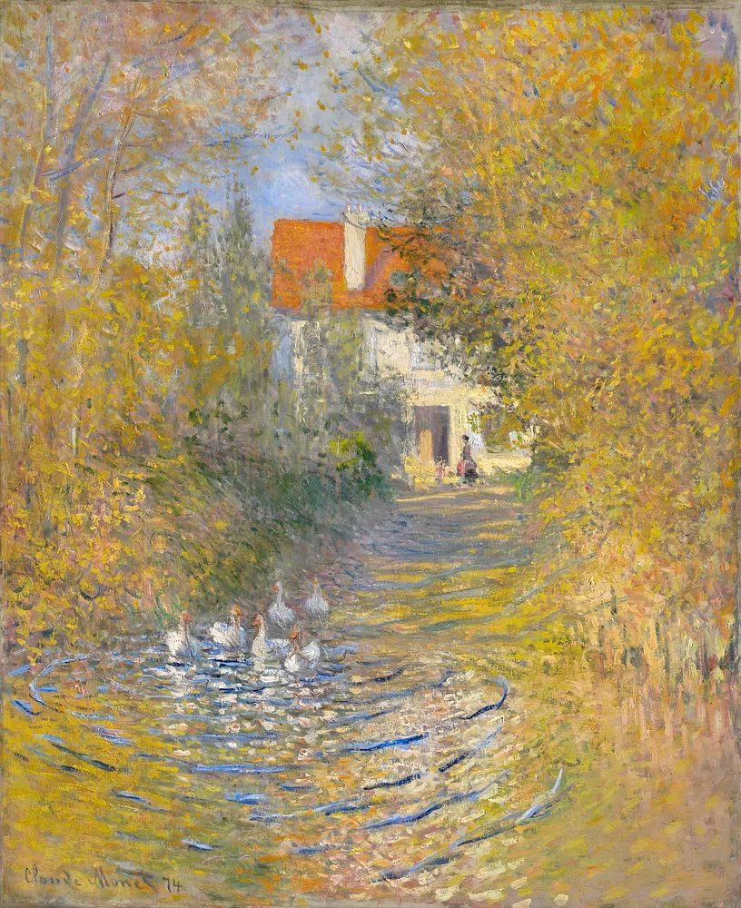 Autumn Landscape with Ducks — Fine Art Print. poster detail