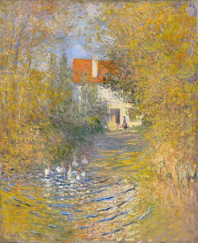 Autumn Landscape with Ducks — Fine Art Print. poster