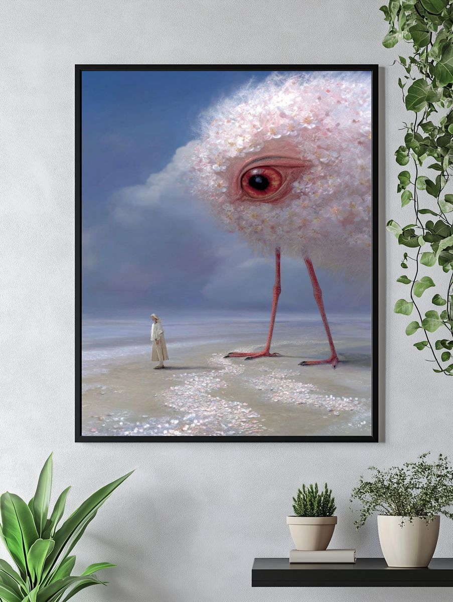 Whimsical Creature Encounter — Fine Art Print. — room view 4