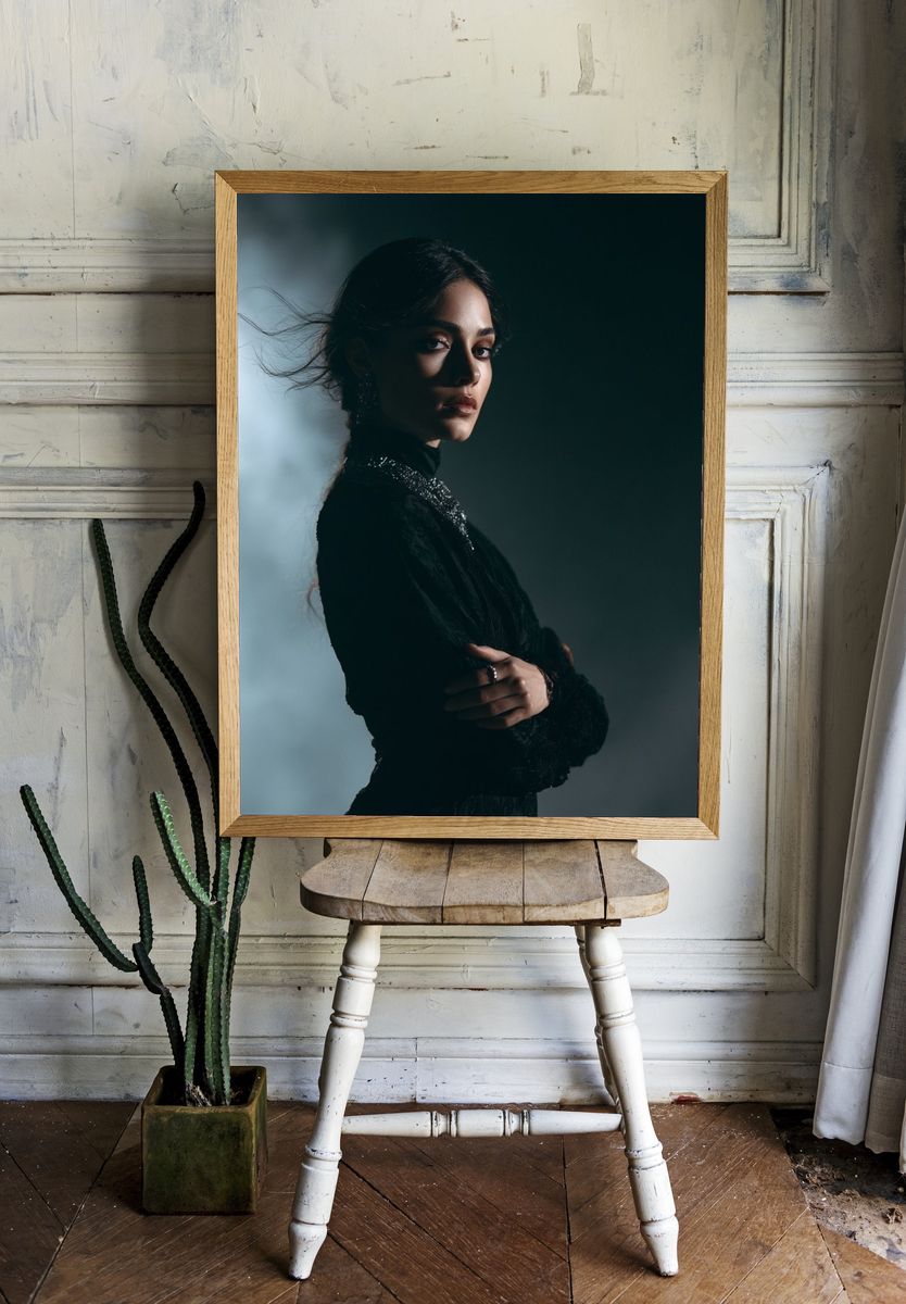 Moody Fashion Portrait Poster. room preview