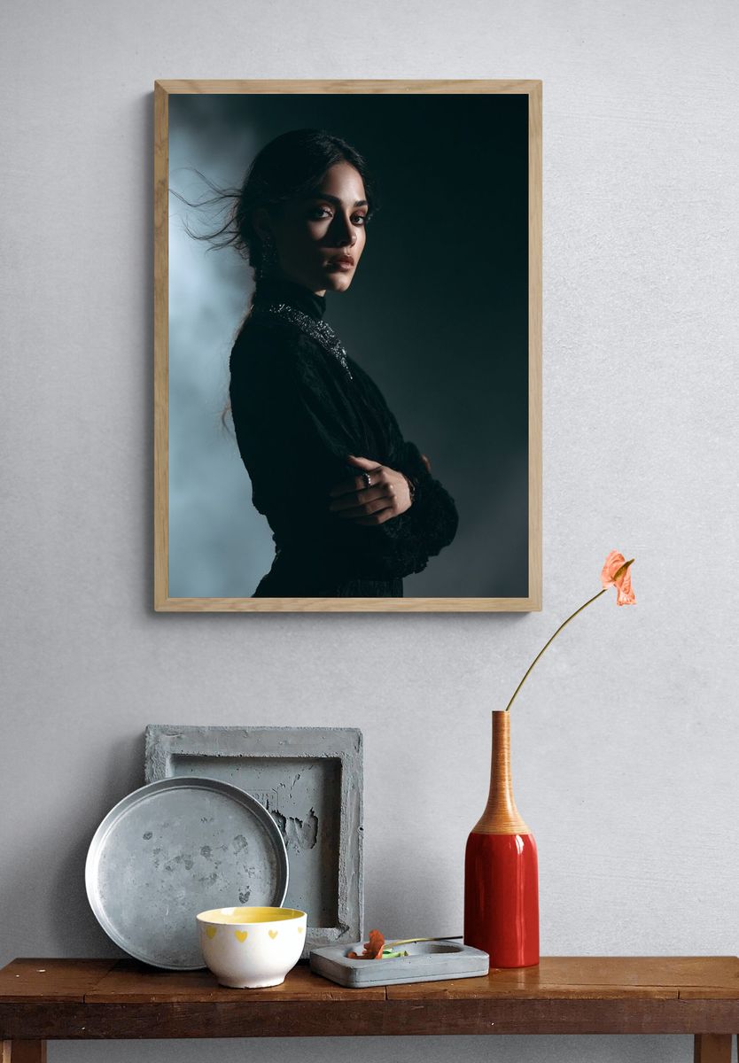 Moody Fashion Portrait Poster. — room view 3