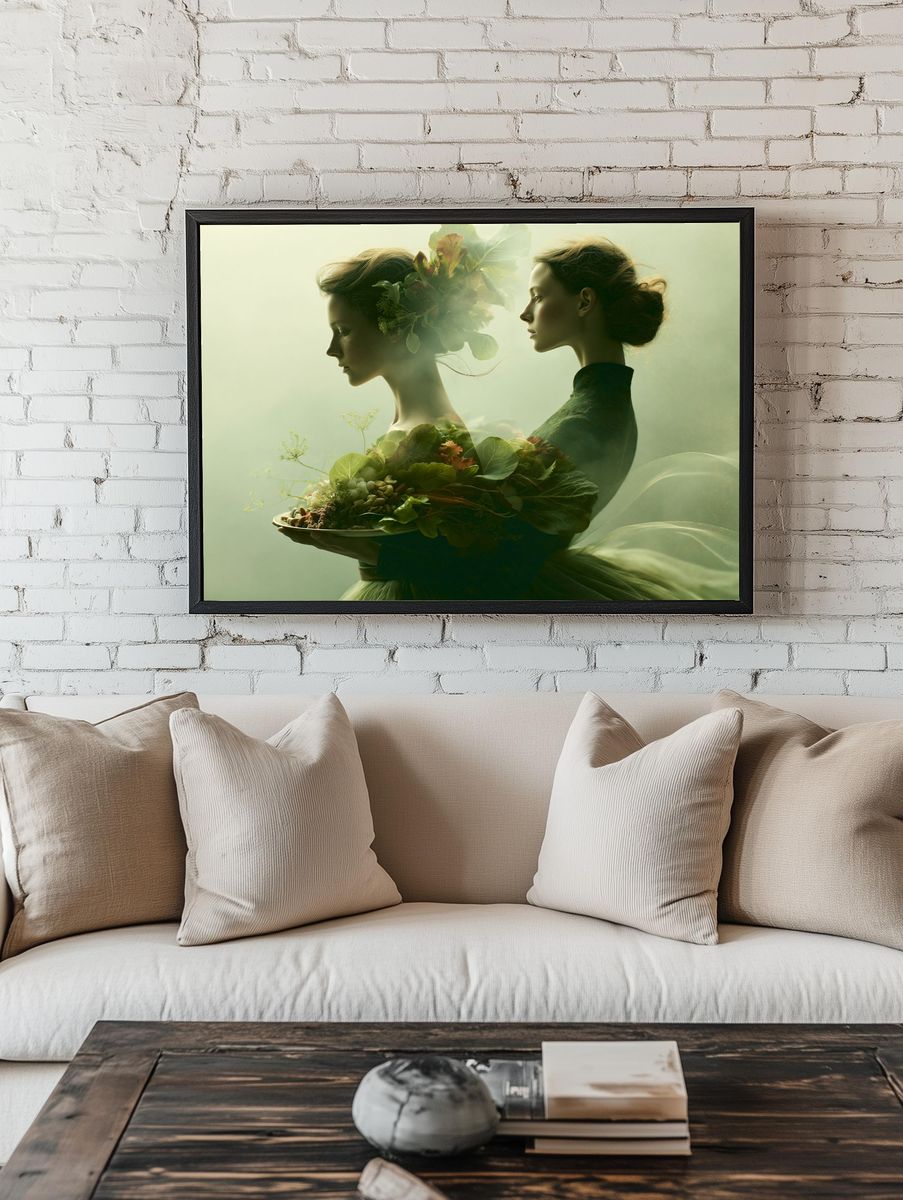 Botanical Dual Portrait Print. — room view 1