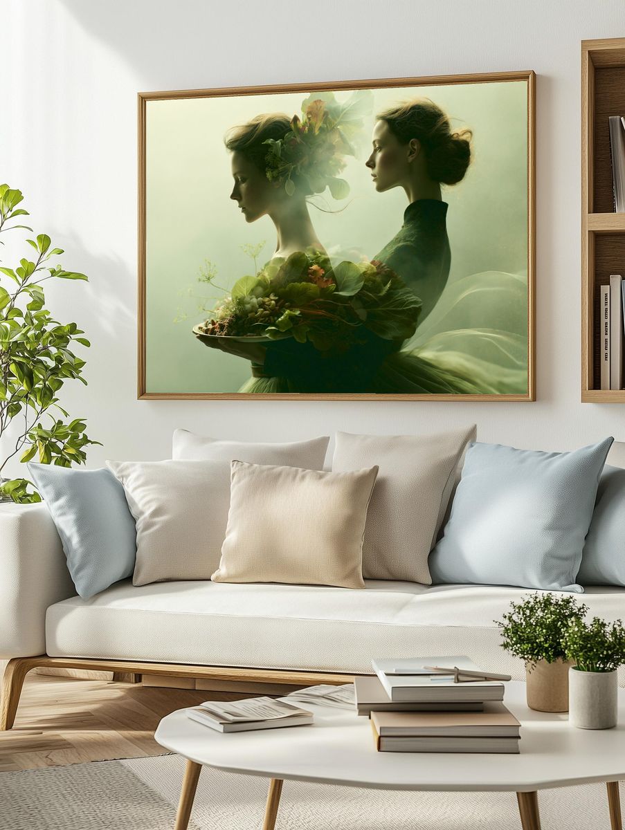 Botanical Dual Portrait Print. — room view 2