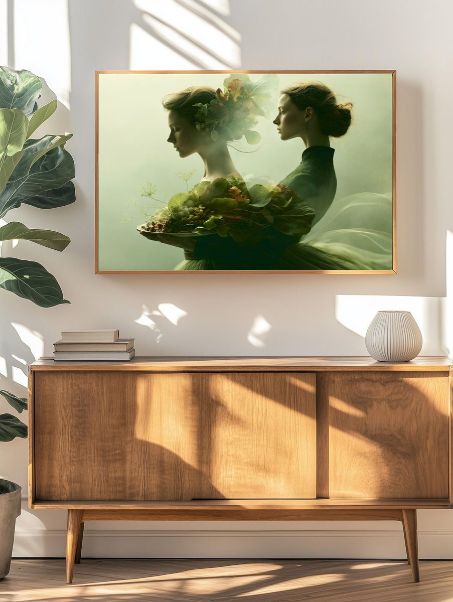 Botanical Dual Portrait Print. — room view 3