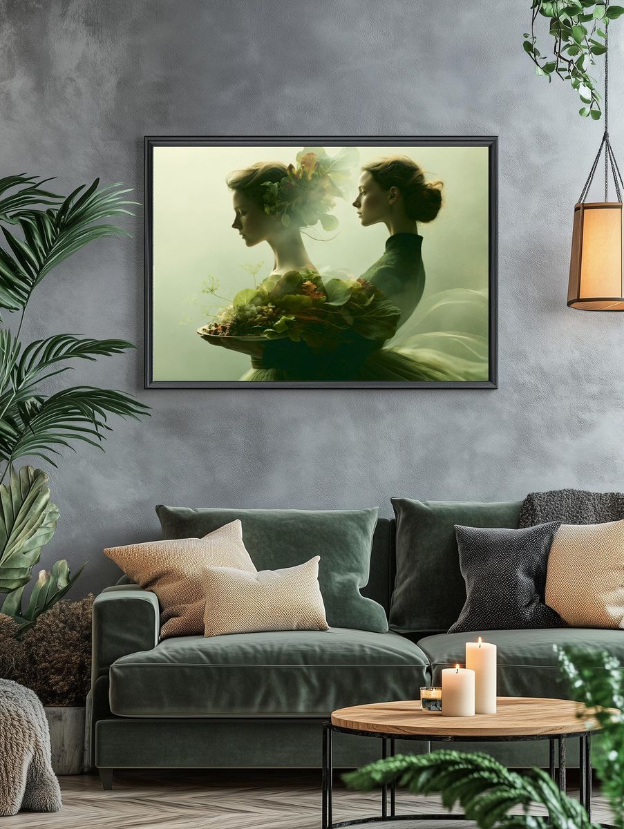 Botanical Dual Portrait Print. — room view 4