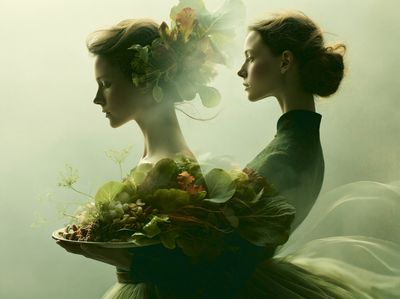Botanical Dual Portrait Print.
