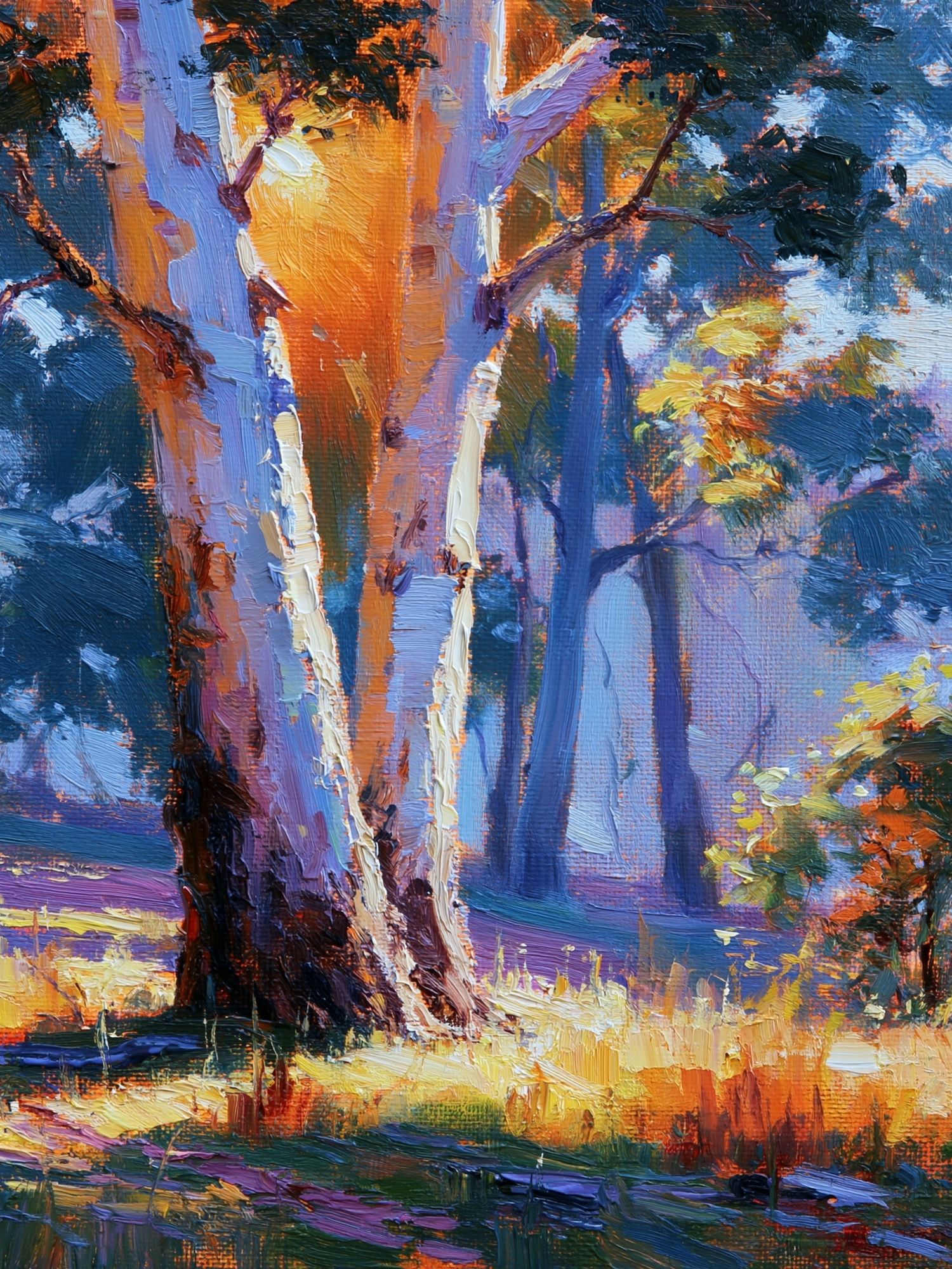 Sunlit Forest Oil Painting Poster. poster — fine-art art