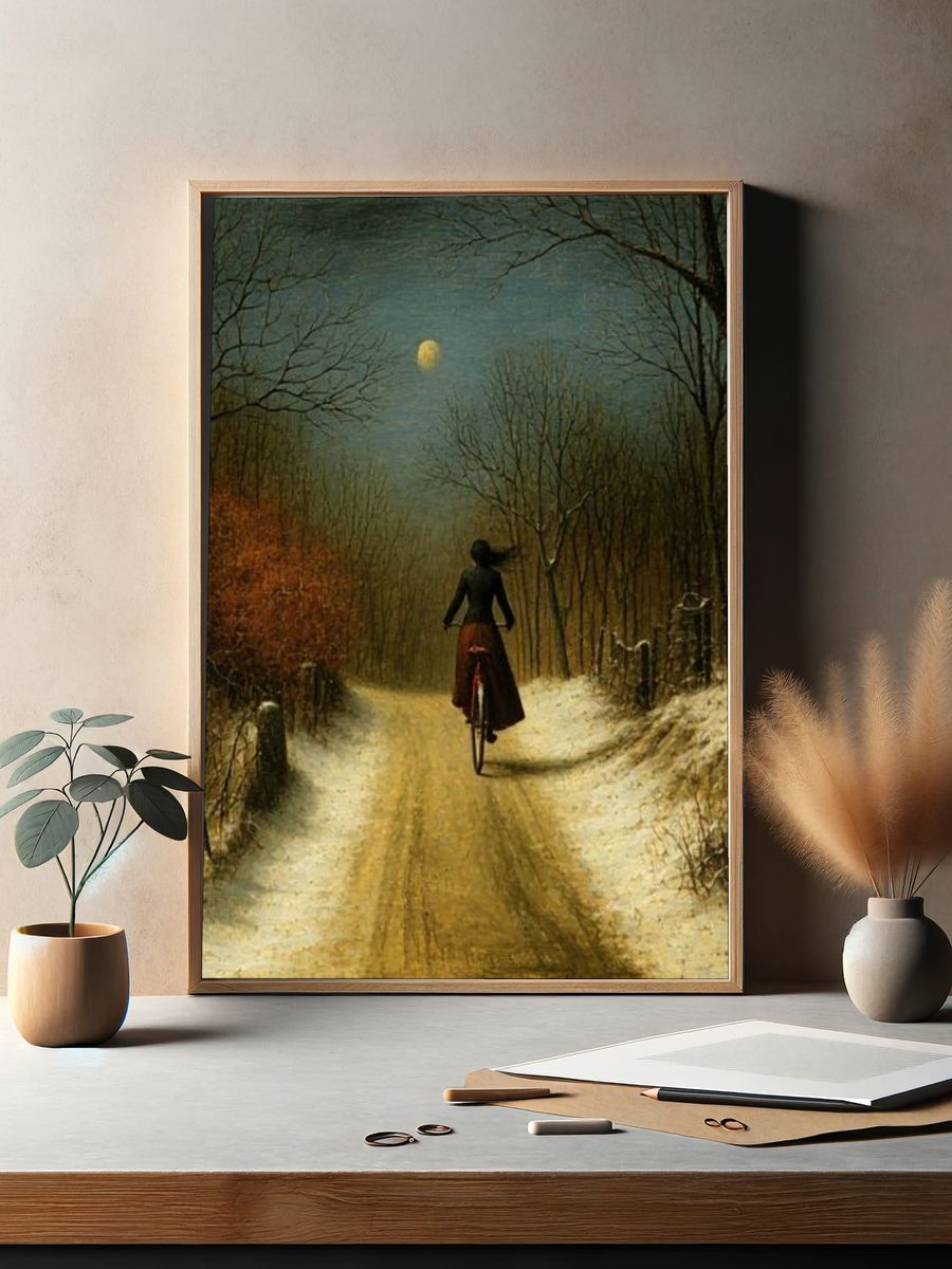 Moonlit Winter Ride Fine-Art Print. — room view 2