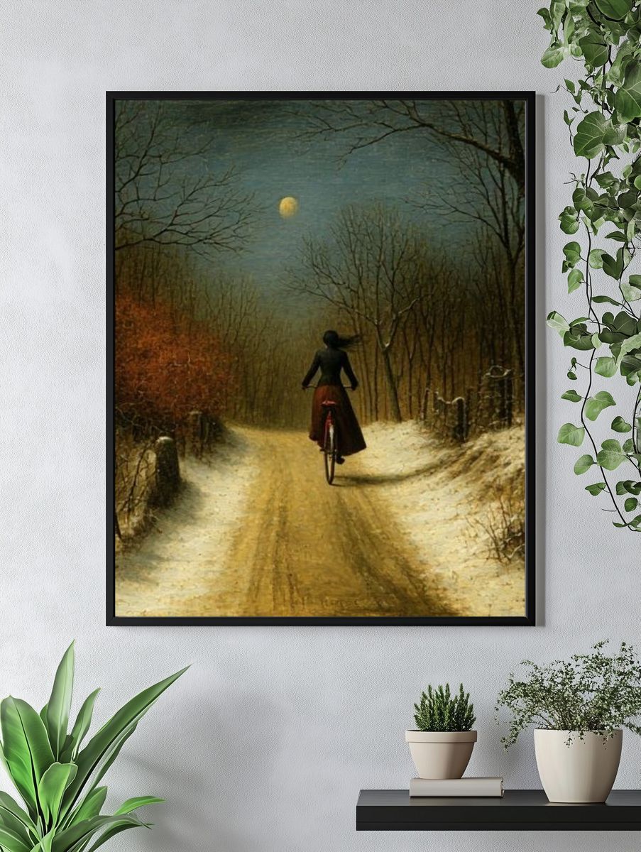 Moonlit Winter Ride Fine-Art Print. — room view 4