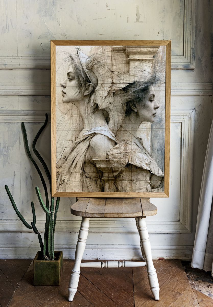 Classical Double Portrait Fine-Art Print. — room view 1