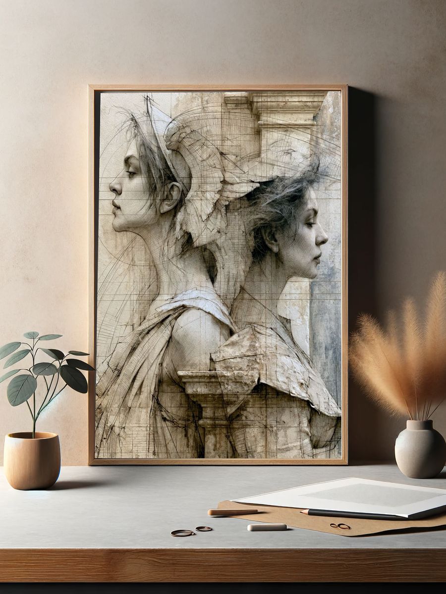 Classical Double Portrait Fine-Art Print. — room view 2