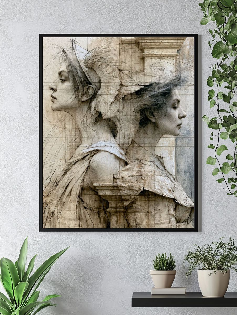Classical Double Portrait Fine-Art Print. — room view 4