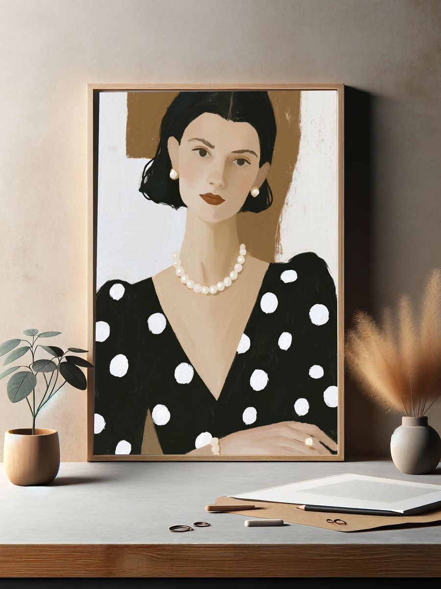Elegant Portrait Illustration Poster. — room view 2