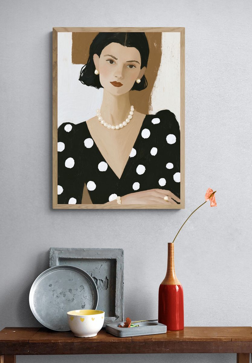 Elegant Portrait Illustration Poster. — room view 3