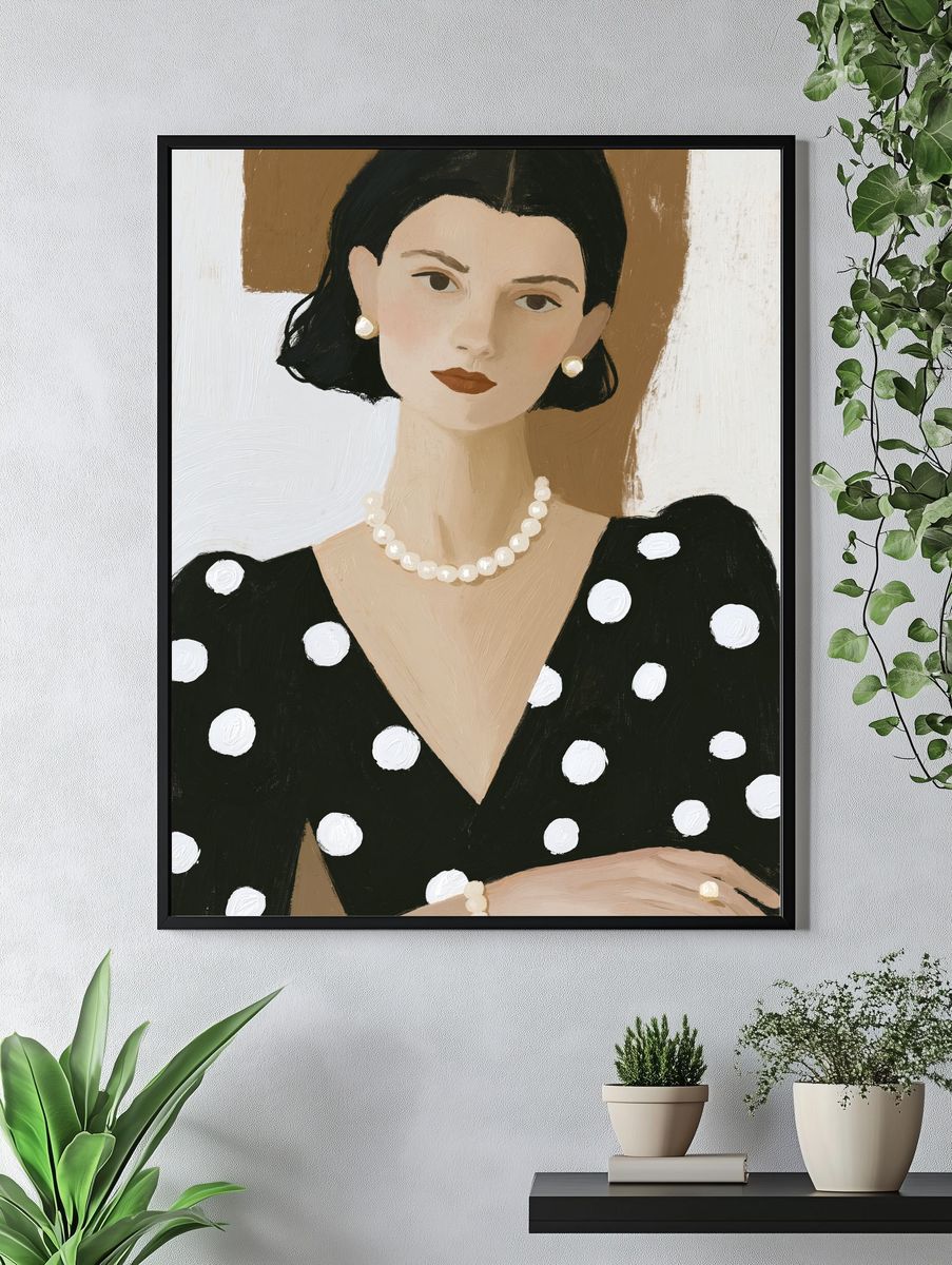 Elegant Portrait Illustration Poster. — room view 4