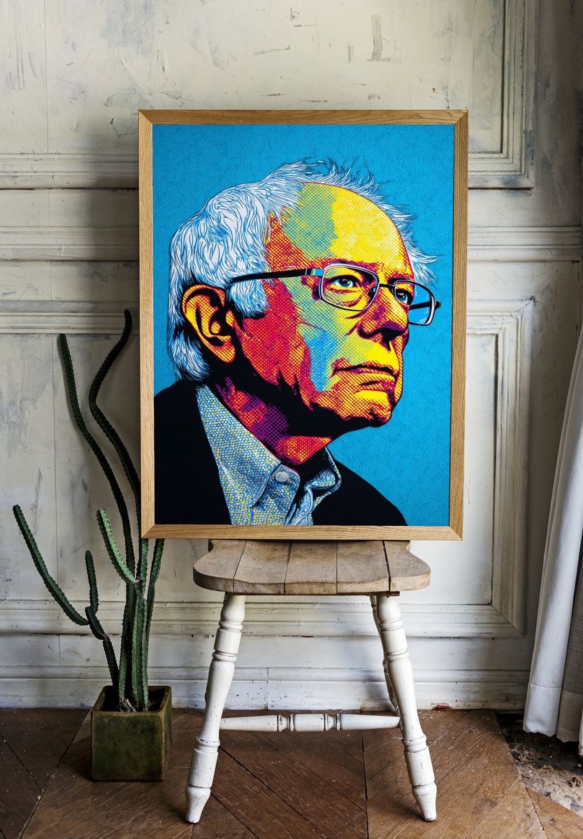 Bernie Sanders Pop Art Poster. — room view 1