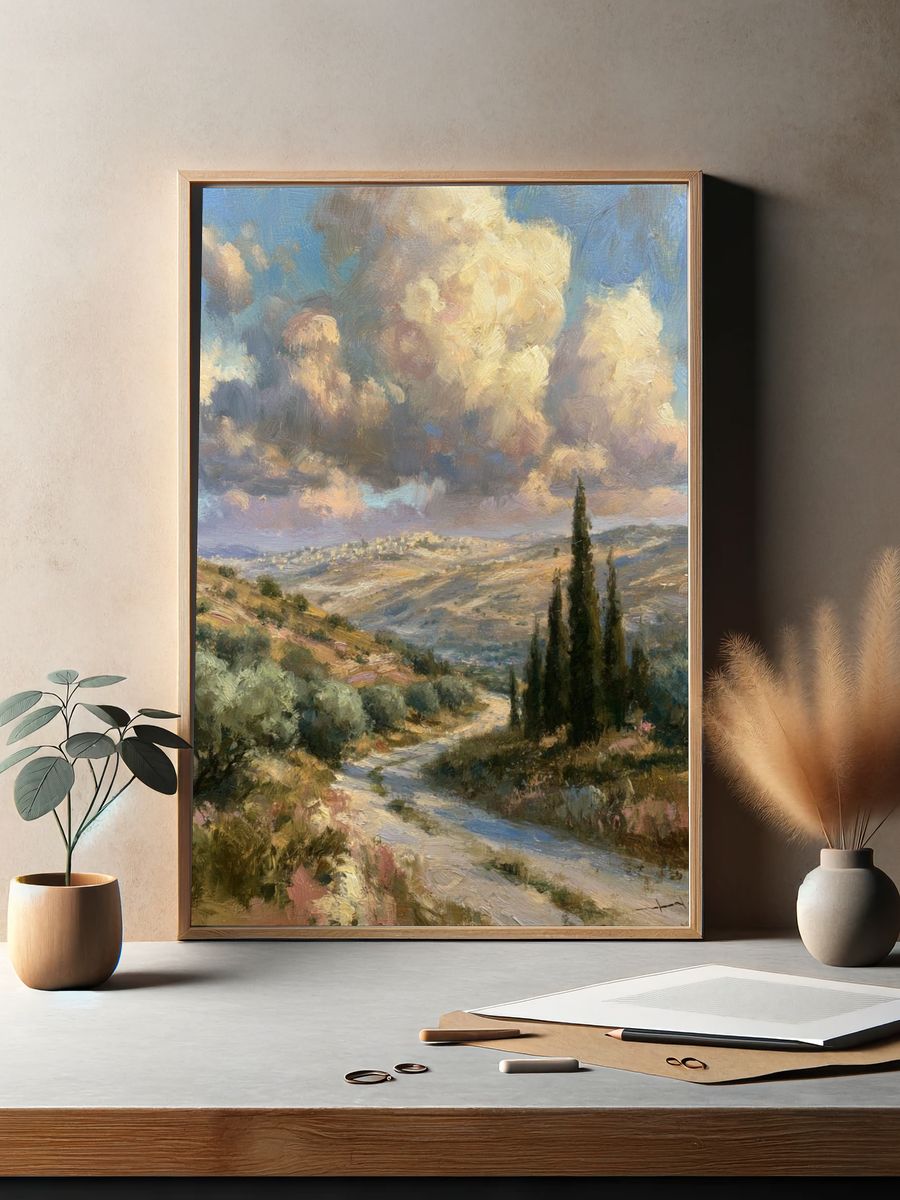 Tuscan Hills Landscape Print. — room view 2