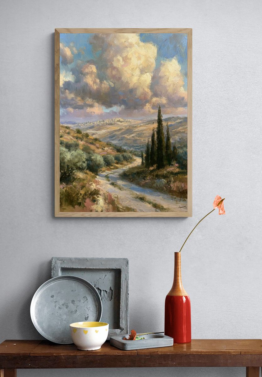 Tuscan Hills Landscape Print. — room view 3