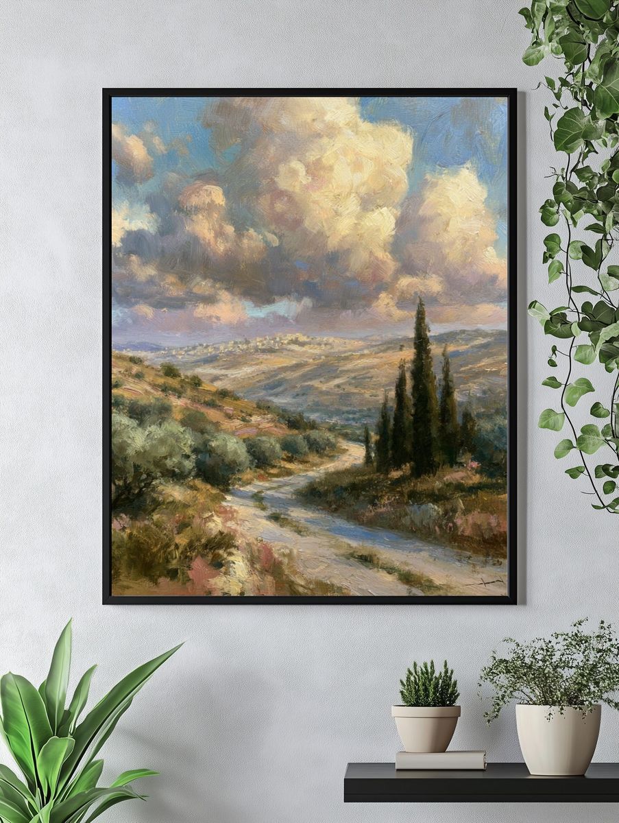 Tuscan Hills Landscape Print. — room view 4