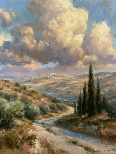 Tuscan Hills Landscape Print. poster
