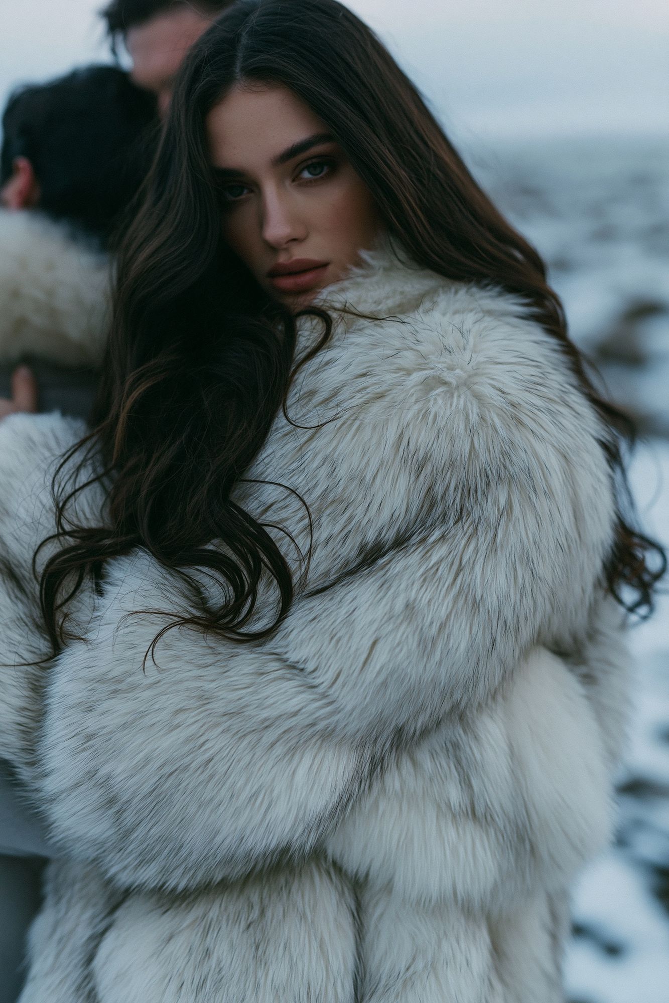 Fur Coat Portrait Photography Poster. poster detail