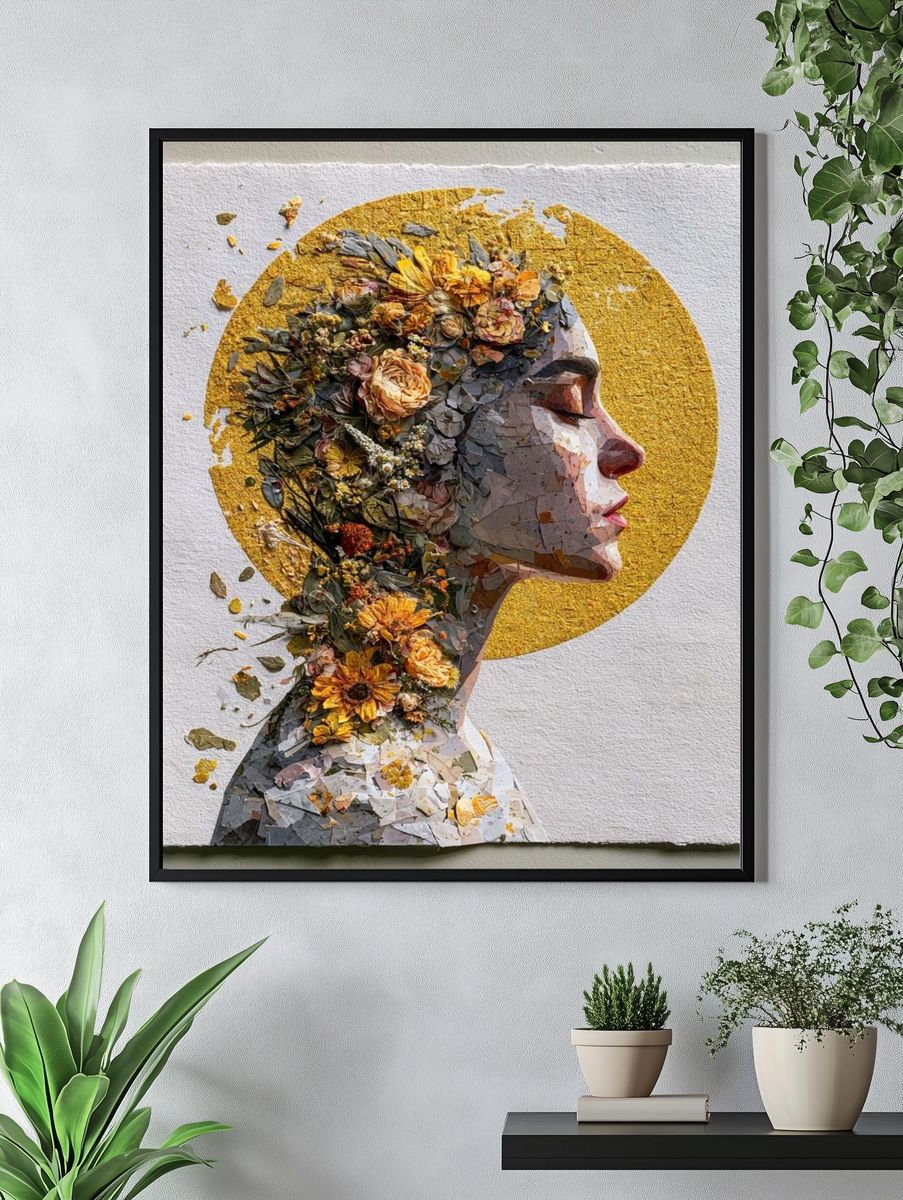 Floral Halo Portrait Print. — room view 4