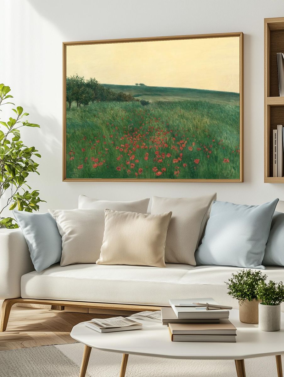 Red poppies (1910) oil painting. — room view 2