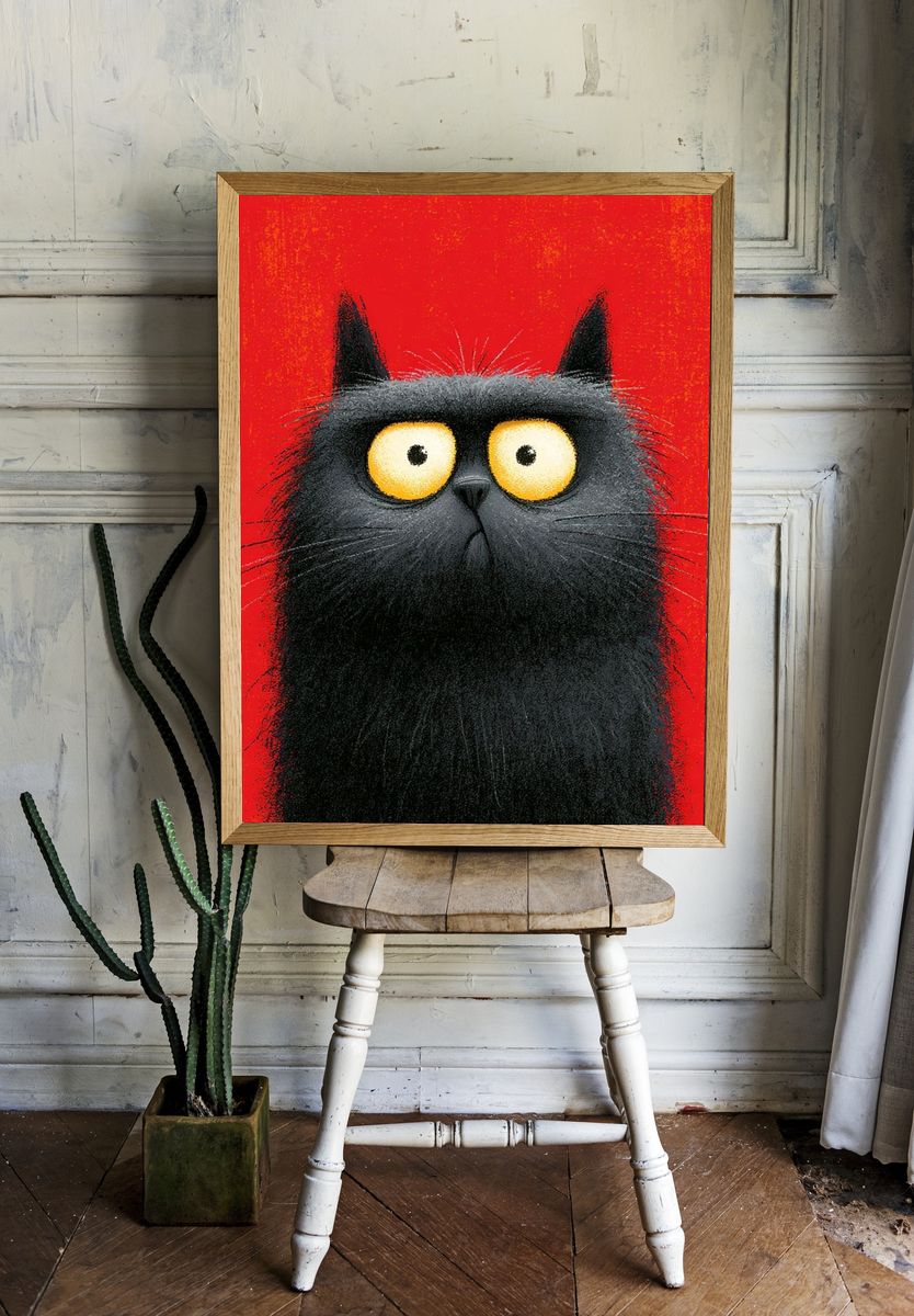 Black Cat Pop-Art Poster. room preview