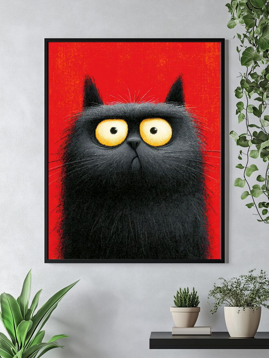 Black Cat Pop-Art Poster. — room view 4