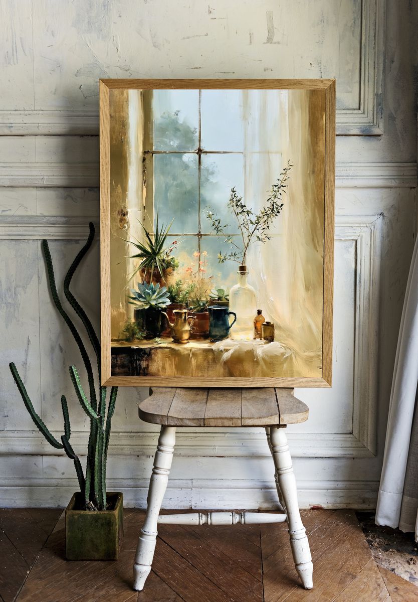 Sunlit Still Life Window Poster. room preview