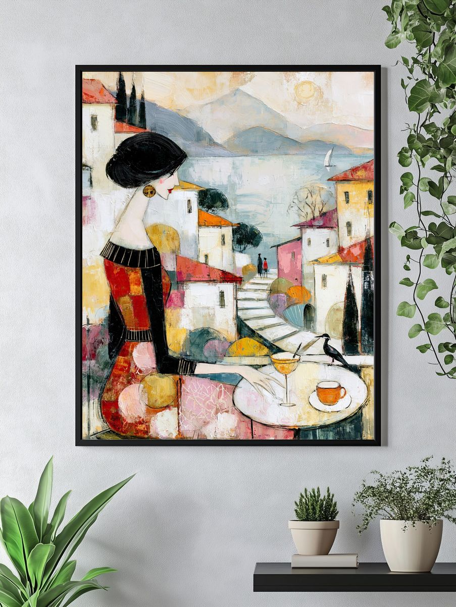 Mediterranean Terrace Woman Print. — room view 4