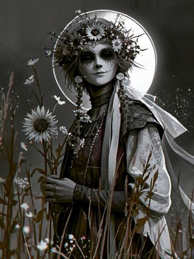 Moonlit Floral Portrait Print. poster detail