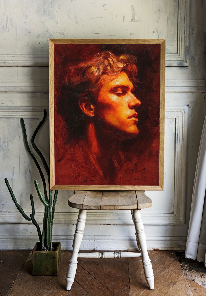 Red Portrait Fine-Art Poster. — room view 1