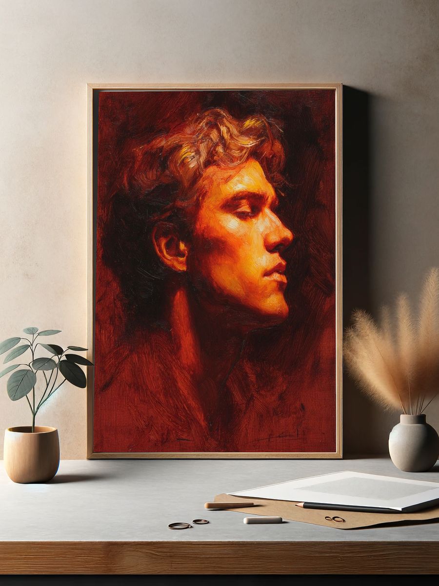 Red Portrait Fine-Art Poster. — room view 2