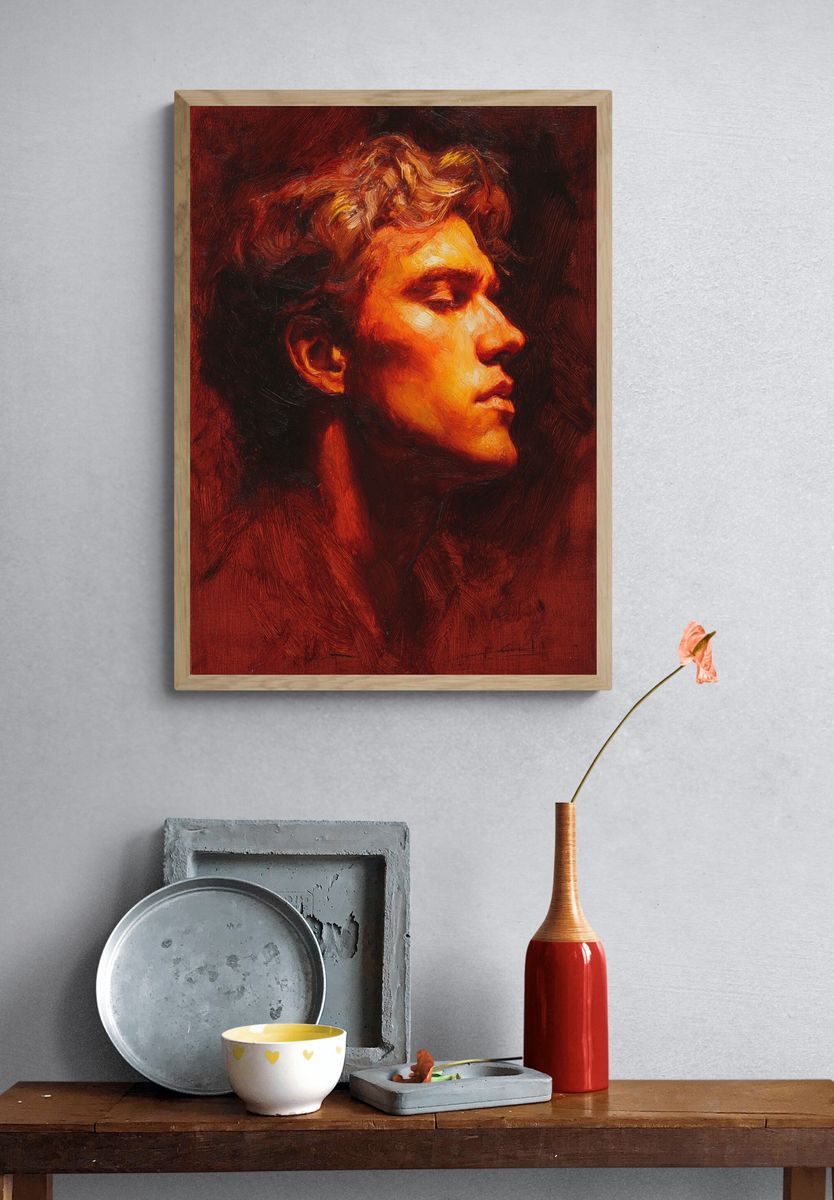 Red Portrait Fine-Art Poster. — room view 3