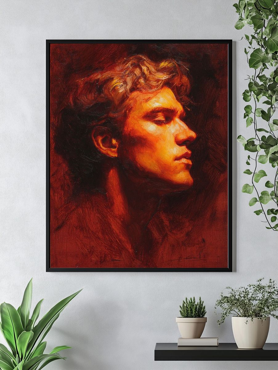 Red Portrait Fine-Art Poster. — room view 4