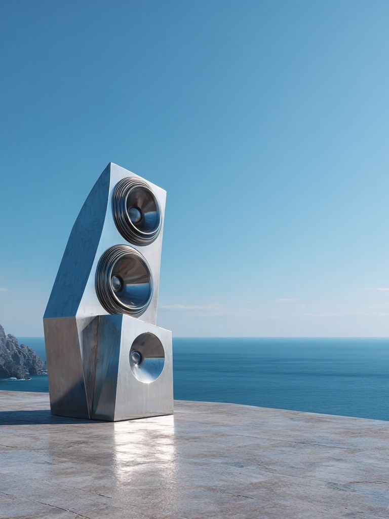 Modern Speaker Sculpture — Fine Art Print. poster detail