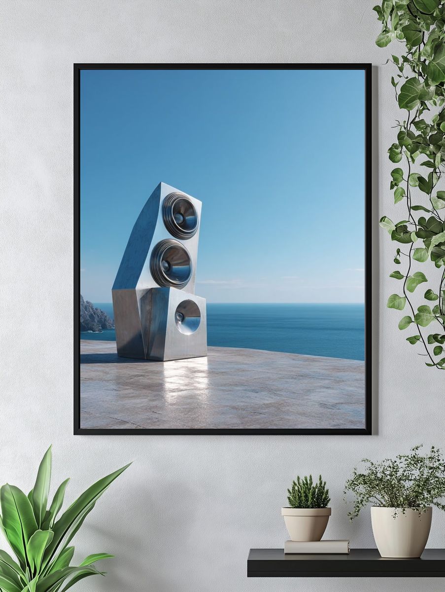 Modern Speaker Sculpture — Fine Art Print. — room view 4