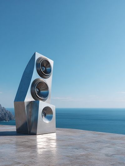 Modern Speaker Sculpture — Fine Art Print. poster