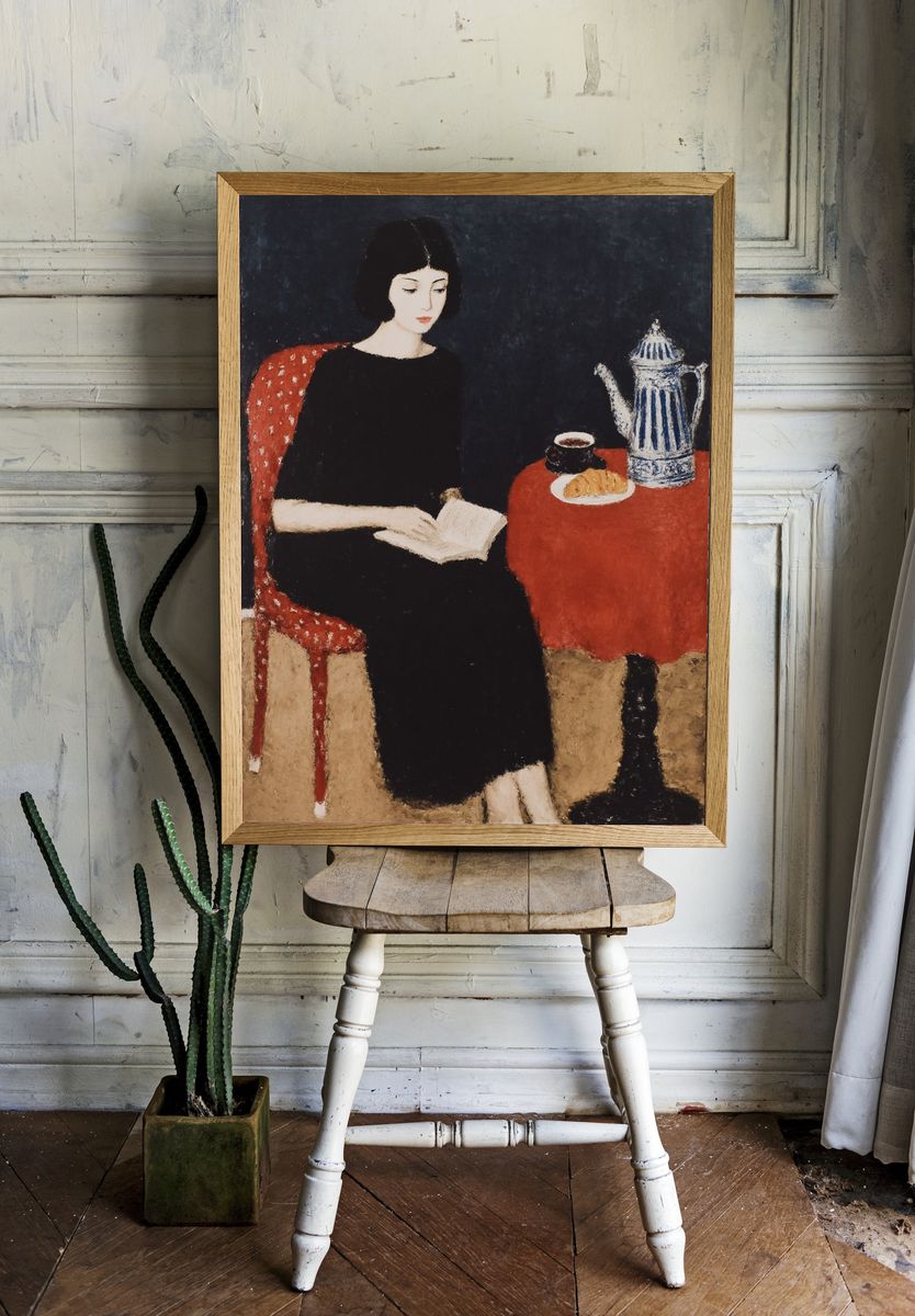 Woman Reading — Fine Art Print. — room view 1