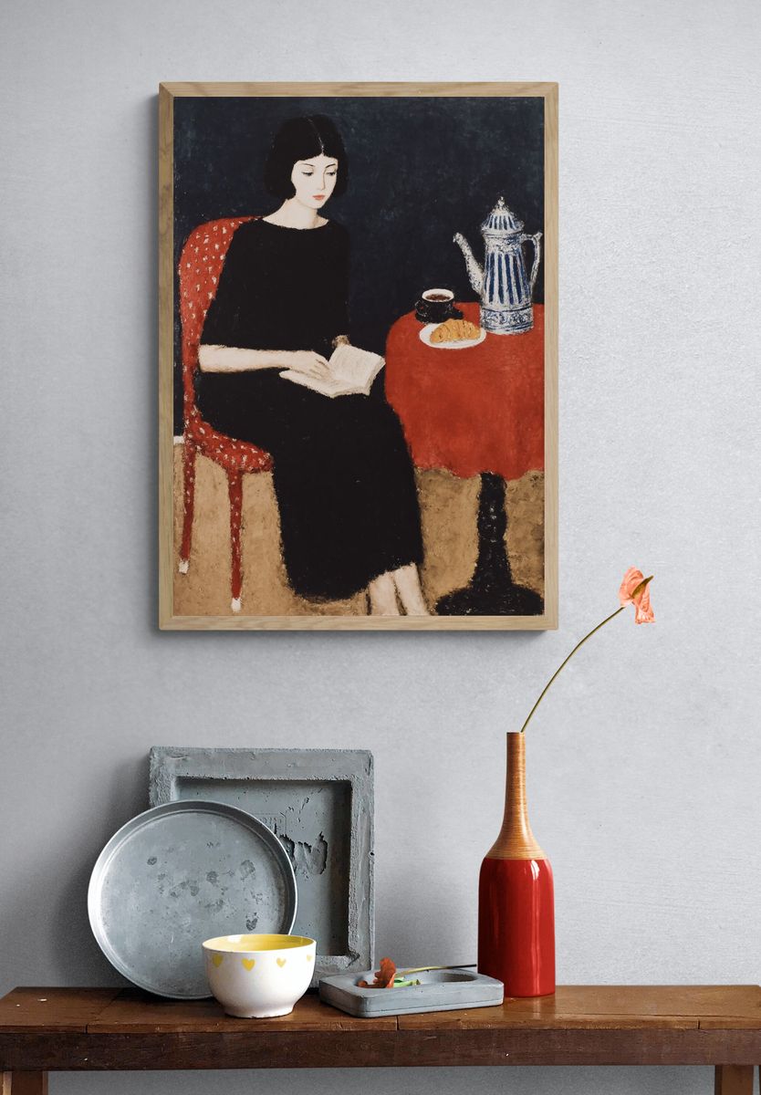 Woman Reading — Fine Art Print. — room view 3
